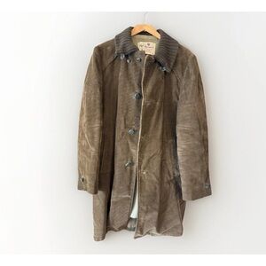 Vintage Robert Hall Brown Corduroy Coat with Ribbed Collar size 42